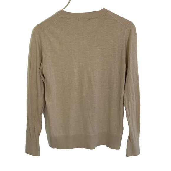 Quince Lightweight Cotton Cashmere Crew Sweater Size Medium Heather Oatmeal - Picture 6 of 7